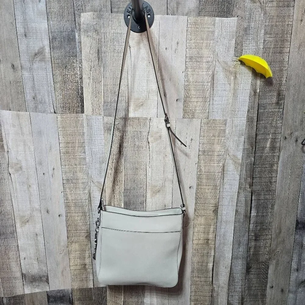 Michael Kors Jet Set Large Saffiano Leather Messenger Bag Grey Crossbody